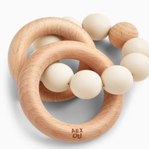 Silicone & Wood Multi-Ring Teether